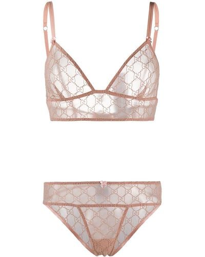 Gucci GG Tulle Lingerie Set - Natural