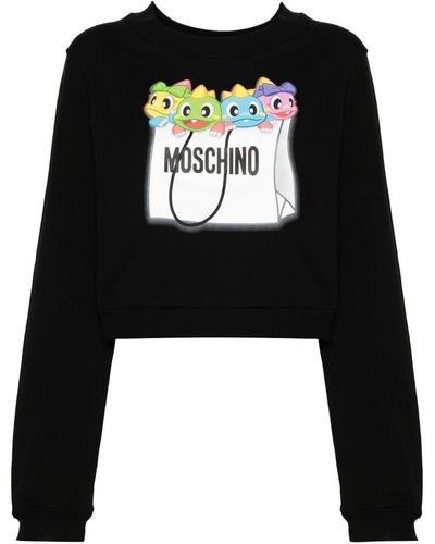 Moschino Sweatshirt mit Drachentaschen-Print - Schwarz