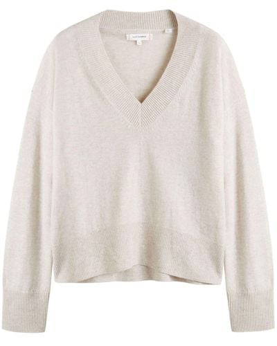 Chinti & Parker V-neck Ribbed Sweater - White