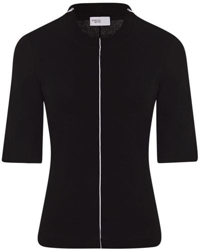 Rosetta Getty Piped-trim Jersey T-shirt - Black