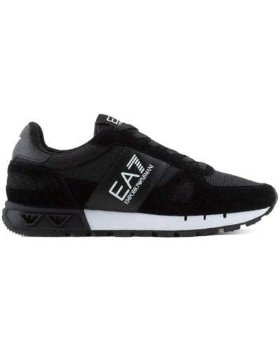EA7 Sneakers Met Logoprint - Zwart
