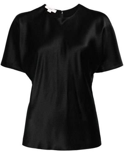 Vince Satin Silk T-shirt - Black