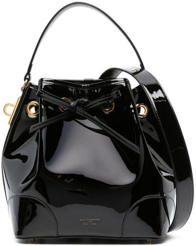 Alexandre Vauthier Medium Bbag Patent Leather Bucket Bag - Black