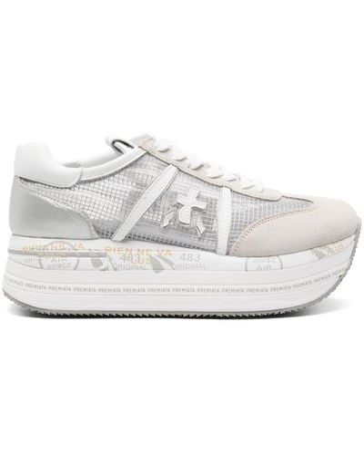 Premiata Beth 6792 Mesh Platform Sneakers - White
