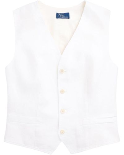 Polo Ralph Lauren Pauline Cotton-linen Vest - White