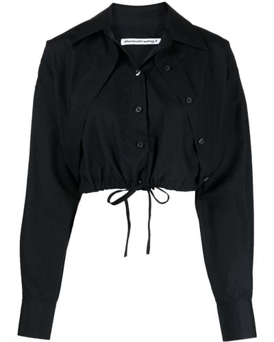 Alexander Wang Layered Cropped Shirt - Black