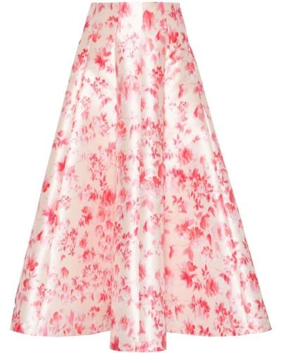 Philosophy Di Lorenzo Serafini Floral-print Midi Full Skirt - Pink