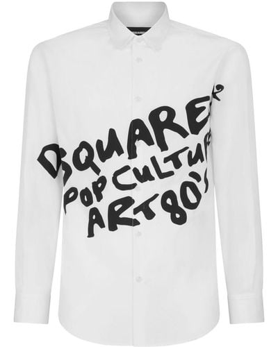 DSquared² Overhemd Met Print - Wit