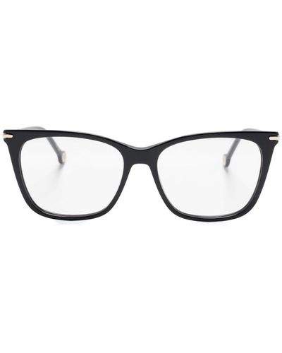 Carolina Herrera Cat-Eye-Brille mit Logo-Gravur - Schwarz