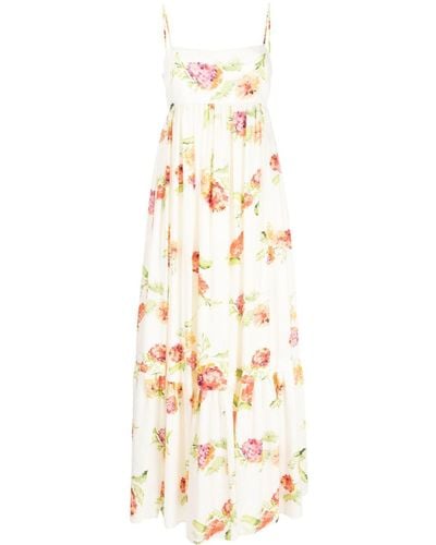Acler Dartford Floral-print Maxi Dress - Metallic
