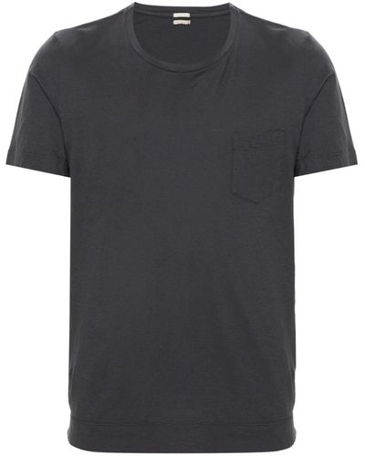 Massimo Alba T-shirt en coton Panarea à poche poitrine - Noir