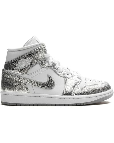 Nike Air 1 Mid Se "metallic Silver" Sneakers - White