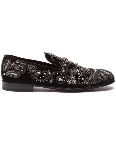 Dolce & Gabbana Slippers bordados - Negro