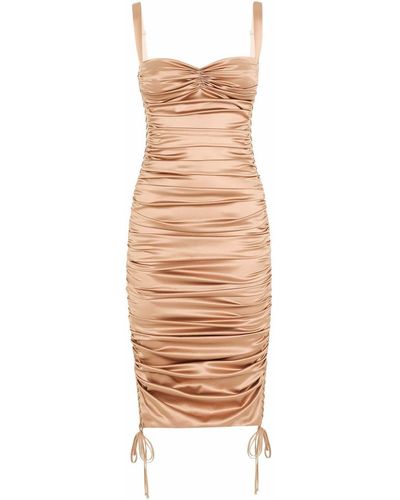 Dolce & Gabbana Ruched Mid-length Dress - Natural