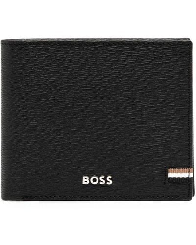 BOSS Logo-lettering Bi-fold Wallet - Black