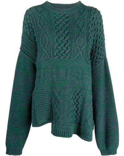 Ambush Patchwork Knit Sweater - Green