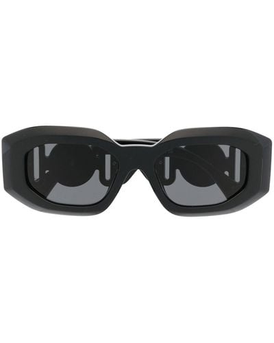 Versace Medusa Head-detail Oversize-frame Sunglasses - Black