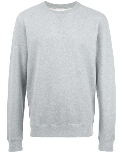 Sunspel Plain Crew Neck Sweatshirt - Gray