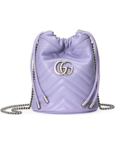 Gucci GG Marmont Bucket Bag - Purple