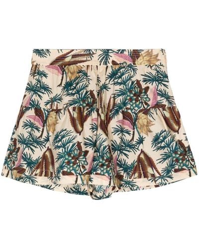 Ulla Johnson Elsie Floral-print Cotton Shorts - Natural