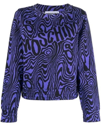 Moschino Logo-print Cotton Sweatshirt - Blue