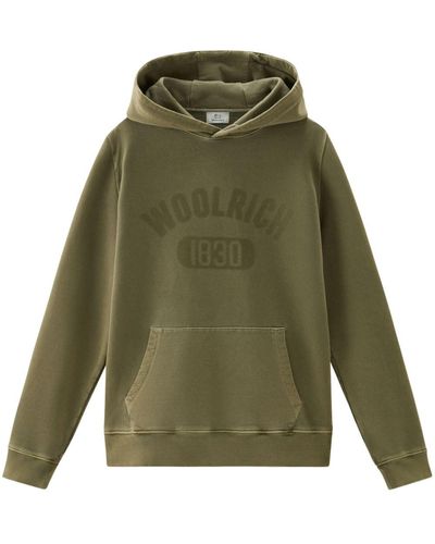 Woolrich Hoodie en coton à logo imprimé - Vert