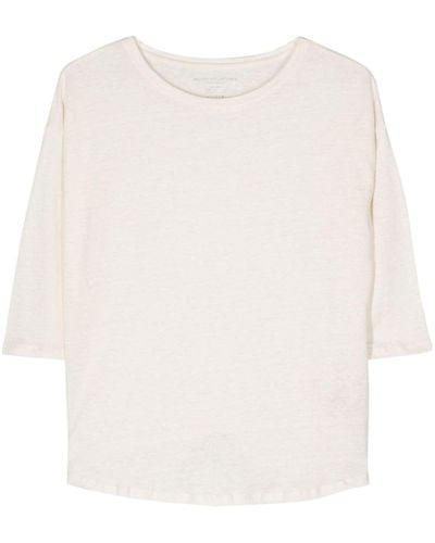Majestic Filatures T-Shirt mit U-Boot-Ausschnitt - Weiß