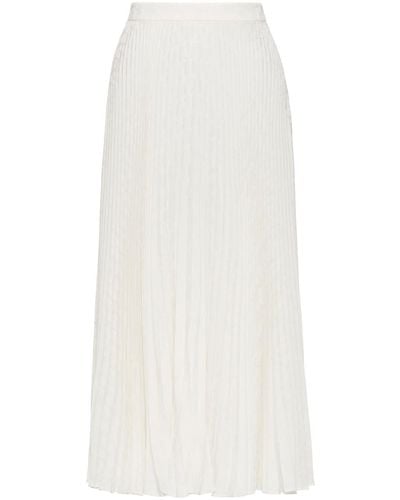 Valentino Garavani Pleated Midi Skirt - White