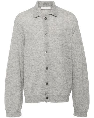 Our Legacy Pointed-flat Collar Button-down Cardigan - Grijs