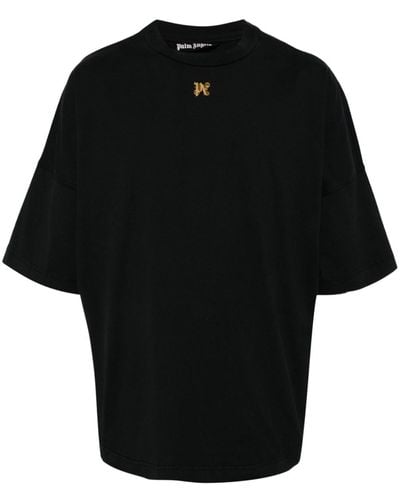 Palm Angels Smoke-logo Cotton T-shirt - Black