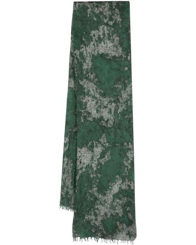 Avant Toi Distressed-effect Cashmere Scarf - Green