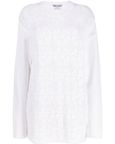 Comme des Garçons Cárdigan de punto calado - Blanco