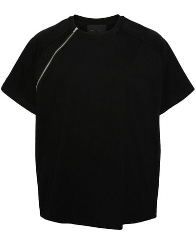 HELIOT EMIL Sequence Zip-detail Cotton T-shirt - Black
