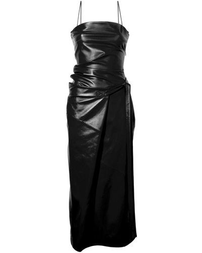 Proenza Schouler Delancy Leather Midi Dress - Black