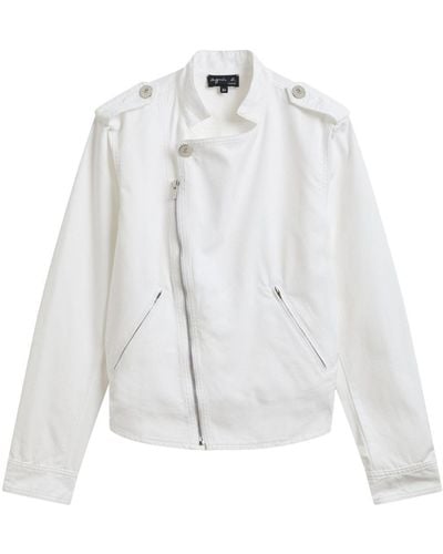 agnès b. Cotton Biker Jacket - White