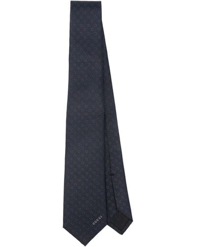 Gucci Horsebit-detail Silk Tie - Blue