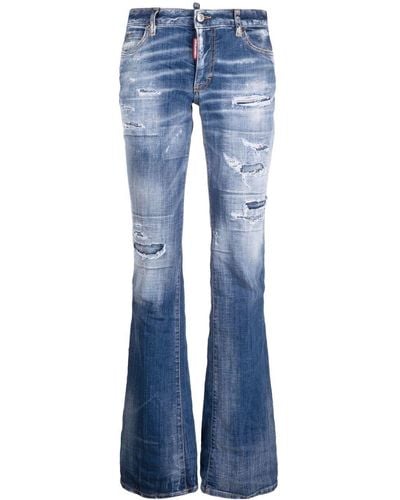 DSquared² Medium Waist Flared Jeans - Blue