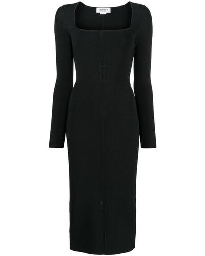 Victoria Beckham Fitted Square-neck Dress - Black