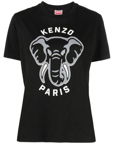 KENZO Logo Cotton T-shirt - Black