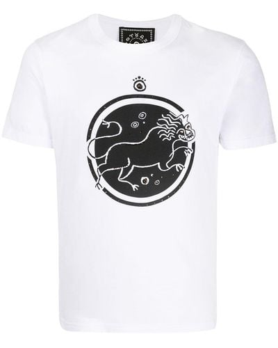 10 Corso Como T-shirt Met Leeuwprint - Wit
