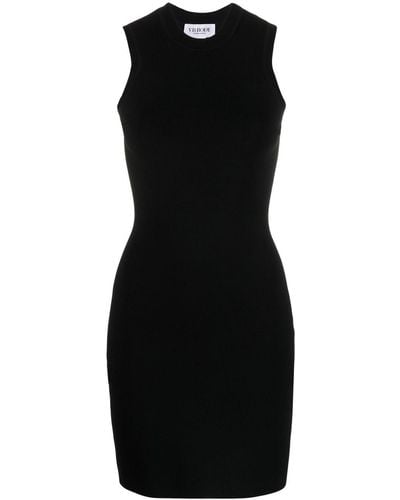 Victoria Beckham Rib Knitted Short Dress - Black