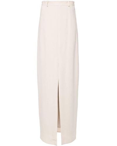 Styland Slit-detail Skirt - White