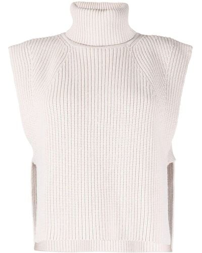 Isabel Marant Roll-neck Crochet Vest - White