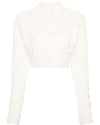 Emilia Wickstead Cable-knit Cropped Cardigan - White