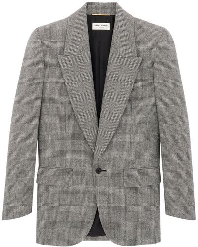 Saint Laurent Prince Wool Blend Jacket - Grey