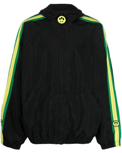 Barrow Stripe-detailing Zip-up Hooded Jacket - Black