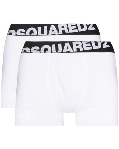 DSquared² Pack de 2 bóxeres con logo en la cinturilla - Blanco