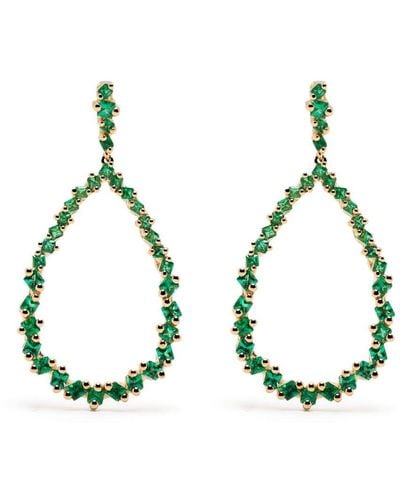 Suzanne Kalan 18kt Yellow Gold Emerald Drop Earrings - Metallic