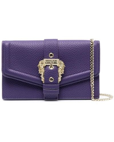 Versace Jeans Couture Couture1 Logo-buckle Clutch Bag - Purple