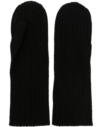 By Malene Birger Fisherman's-knit Wool Blend Gloves - Black